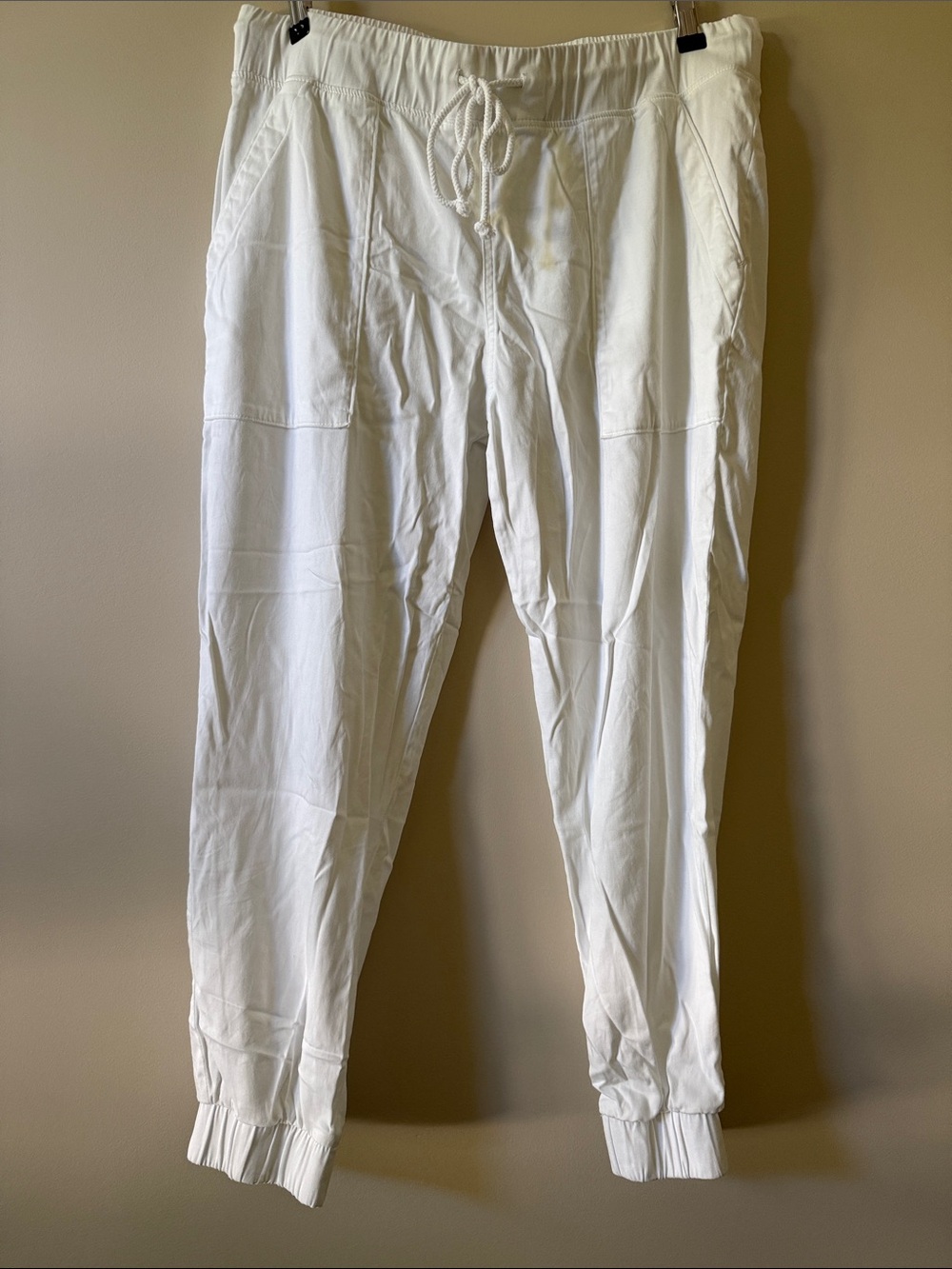 Bella Dahl White ankle Drawstring Jogger Pants